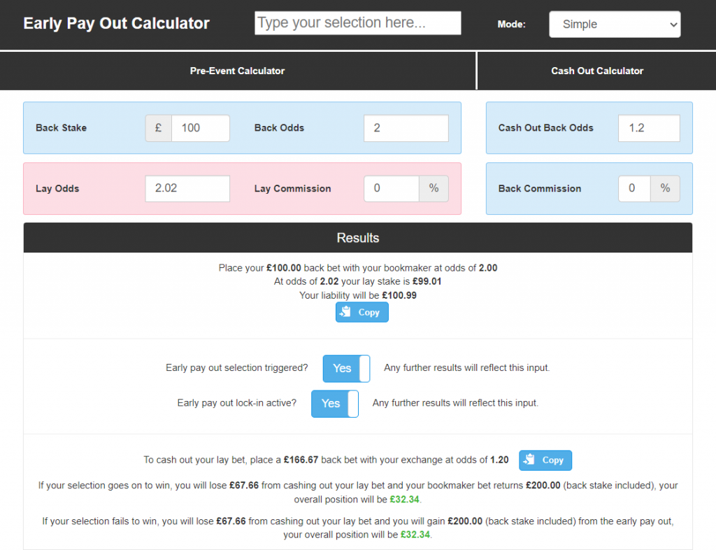 Early Payout Cash Out