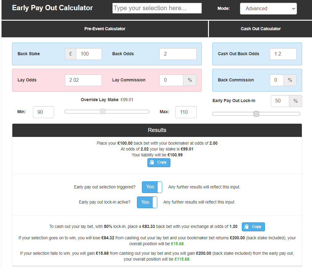 Early Payout Partial Cash Out