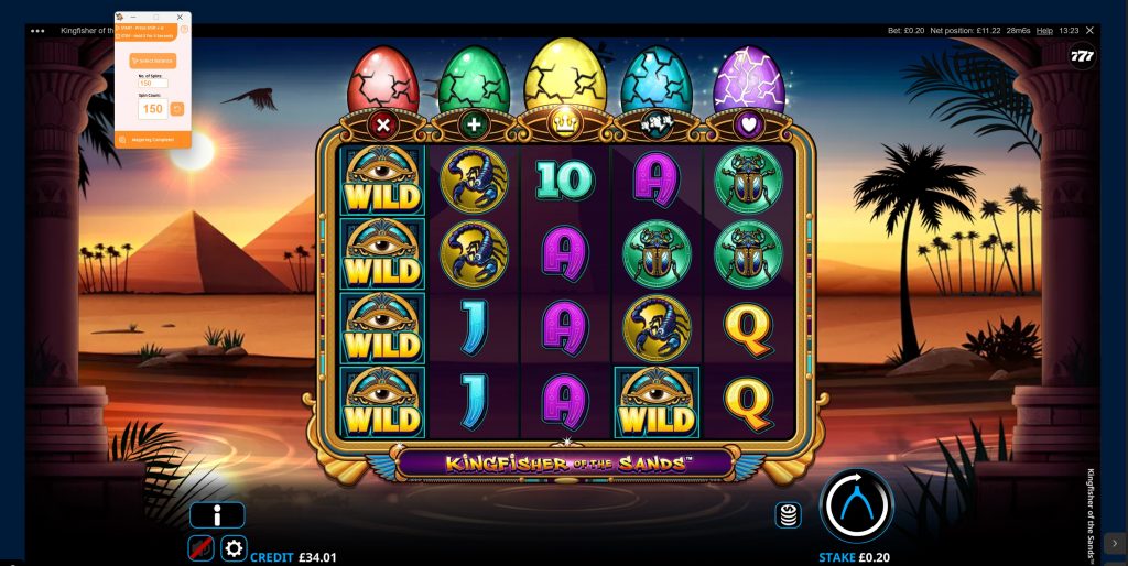 Result after wagering.